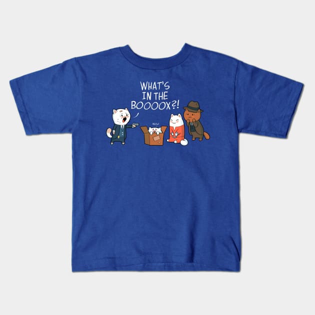 What's in the booox?! Kids T-Shirt by Queenmob